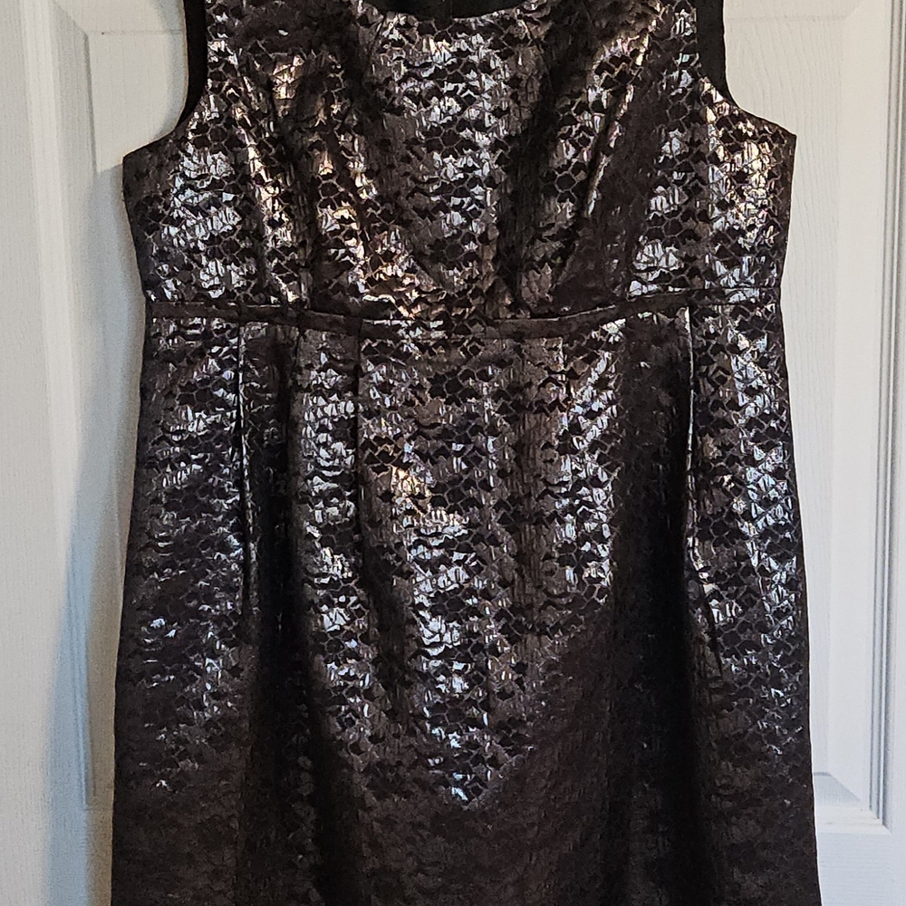 London Times Shimmering Black Sleeveless Mini Dress